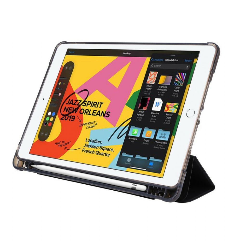 Bescherming Hoesje voor iPad 10.2" (2020) (2019) / Air 10.5" / Pro 10.5" Origami Leereffect