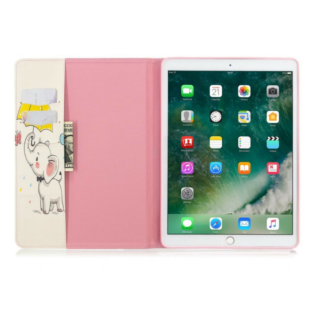 Case voor iPad 10.2" (2020) (2019) / Air 10.5" / Pro 10.5" Olifant In De Regen