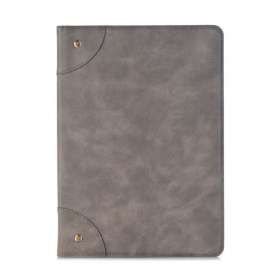 Cover voor iPad 10.2" (2020) (2019) / Air 10.5" / Pro 10.5" Retro Leereffect Met Klinknagels