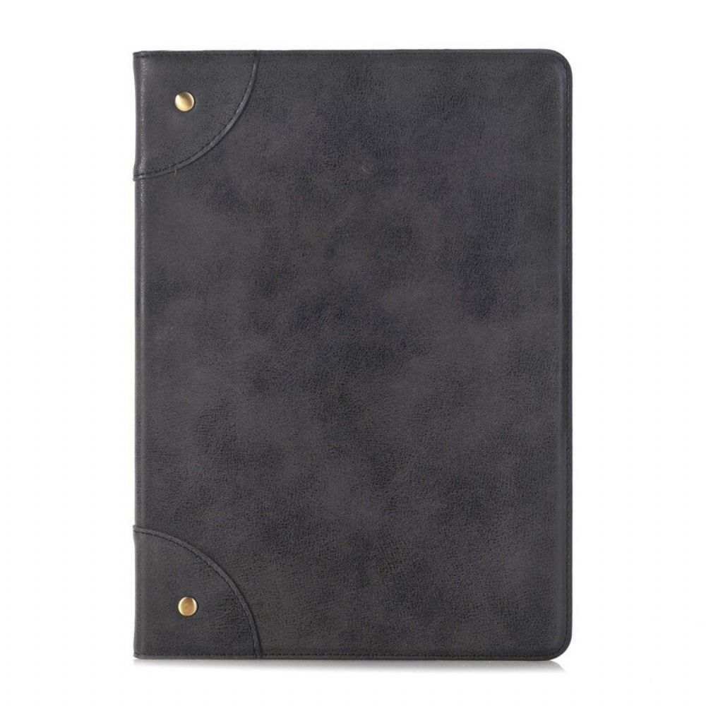 Cover voor iPad 10.2" (2020) (2019) / Air 10.5" / Pro 10.5" Retro Leereffect Met Klinknagels