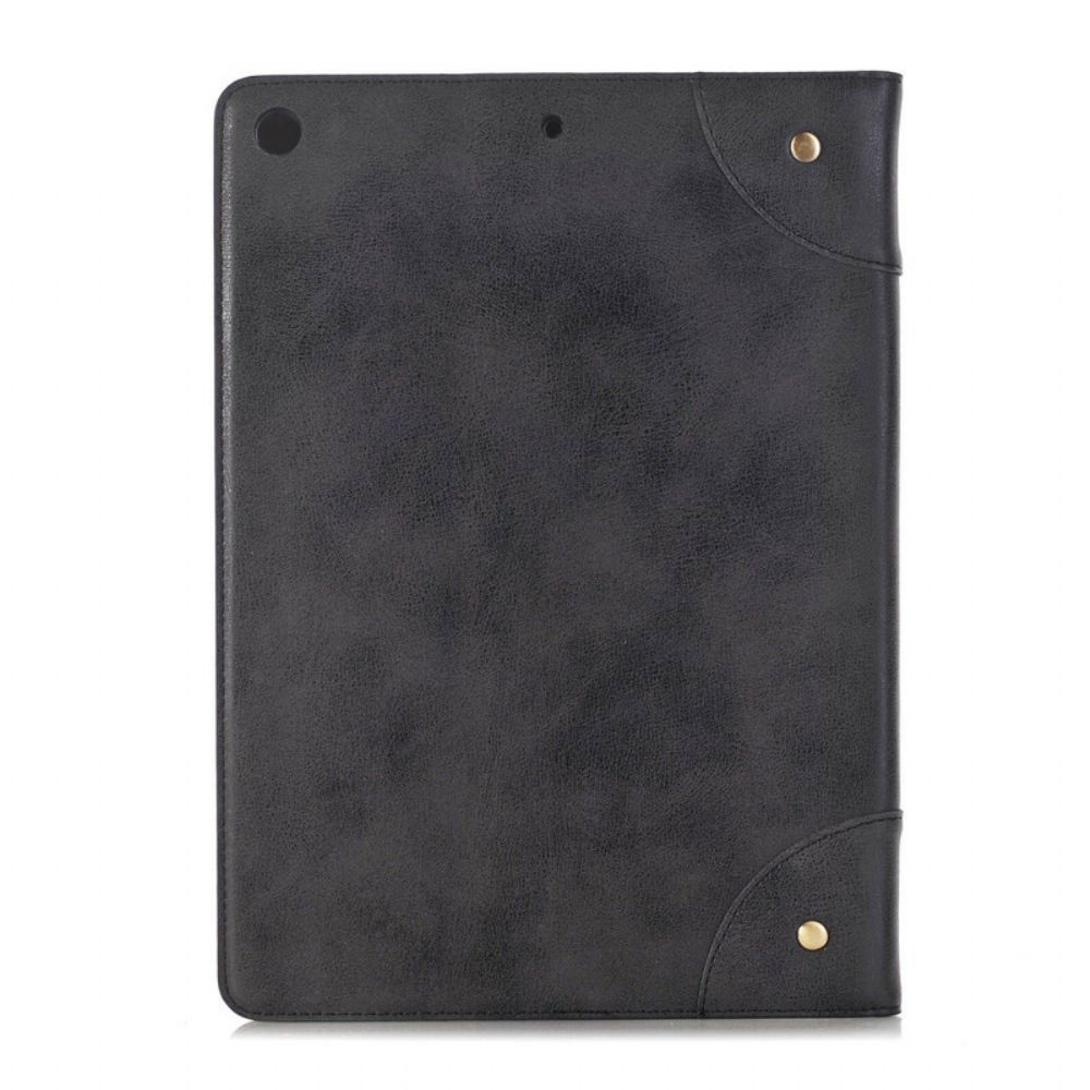 Cover voor iPad 10.2" (2020) (2019) / Air 10.5" / Pro 10.5" Retro Leereffect Met Klinknagels