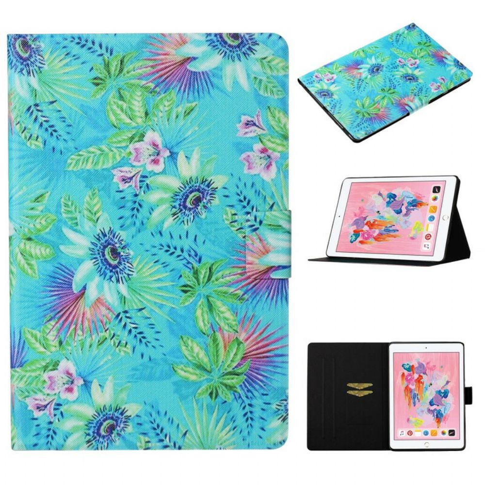 Folio-hoesje voor iPad 10.2" (2020) (2019) / Air 10.5" / Pro 10.5" Bloemen En Bladeren