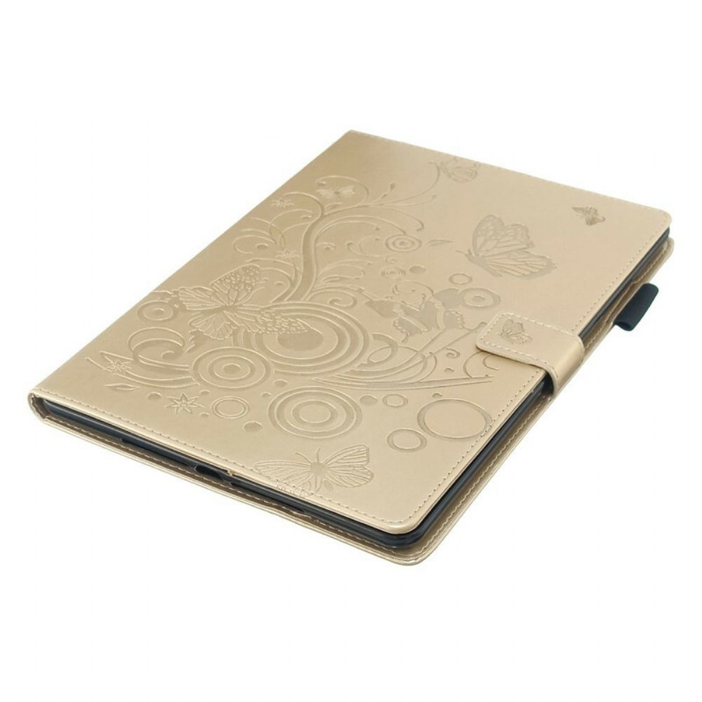 Folio-hoesje voor iPad 10.2" (2020) (2019) / Air 10.5" / Pro 10.5" Diamant Vlinders Leereffect