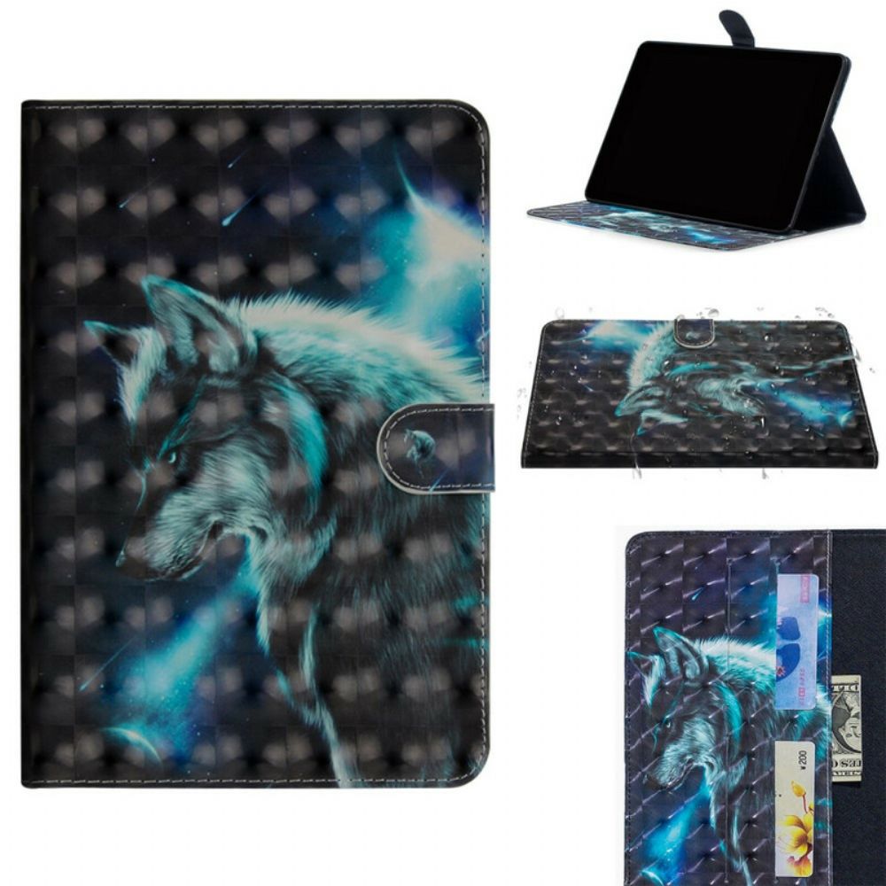 Folio-hoesje voor iPad 10.2" (2020) (2019) / Air 10.5" / Pro 10.5" Lichtvlek Wolf