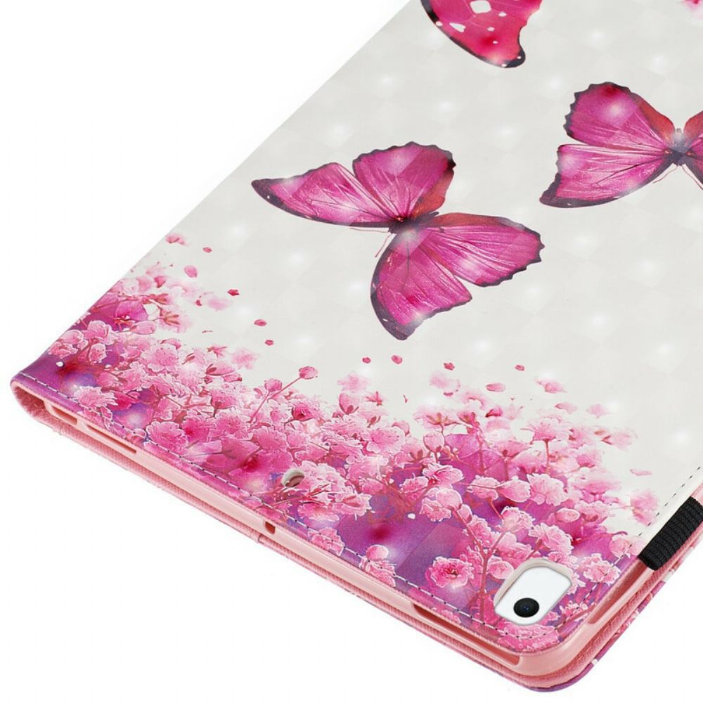 Folio-hoesje voor iPad 10.2" (2020) (2019) / Air 10.5" / Pro 10.5" Rode Vlinders