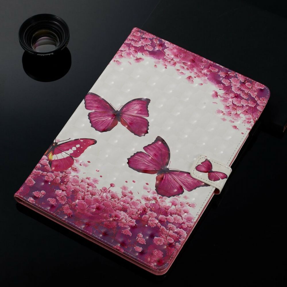 Folio-hoesje voor iPad 10.2" (2020) (2019) / Air 10.5" / Pro 10.5" Rode Vlinders