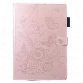 Folio-hoesje voor iPad 10.2" (2020) (2019) / Air 10.5" / Pro 10.5" Slaapleer Effect Vlinders