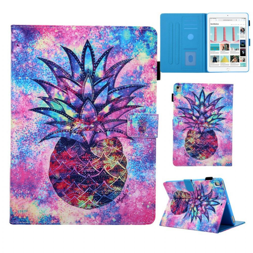 Leren Hoesje voor iPad 10.2" (2020) (2019) / Air 10.5" / Pro 10.5" Funky Ananas