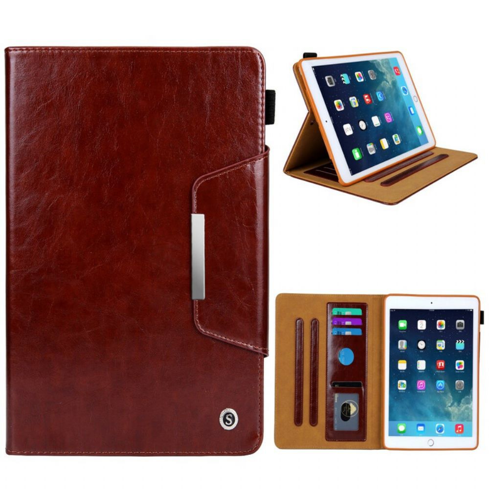 Leren Hoesje voor iPad 10.2" (2020) (2019) / Air 10.5" / Pro 10.5" Zilveren Sluiting