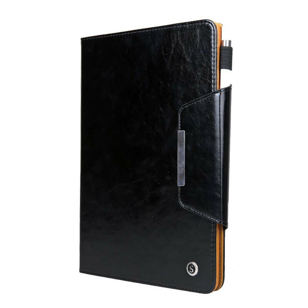 Leren Hoesje voor iPad 10.2" (2020) (2019) / Air 10.5" / Pro 10.5" Zilveren Sluiting