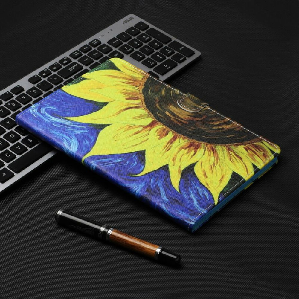 Leren Hoesje voor iPad 10.2" (2020) (2019) / Air 10.5" / Pro 10.5" Zonnebloem