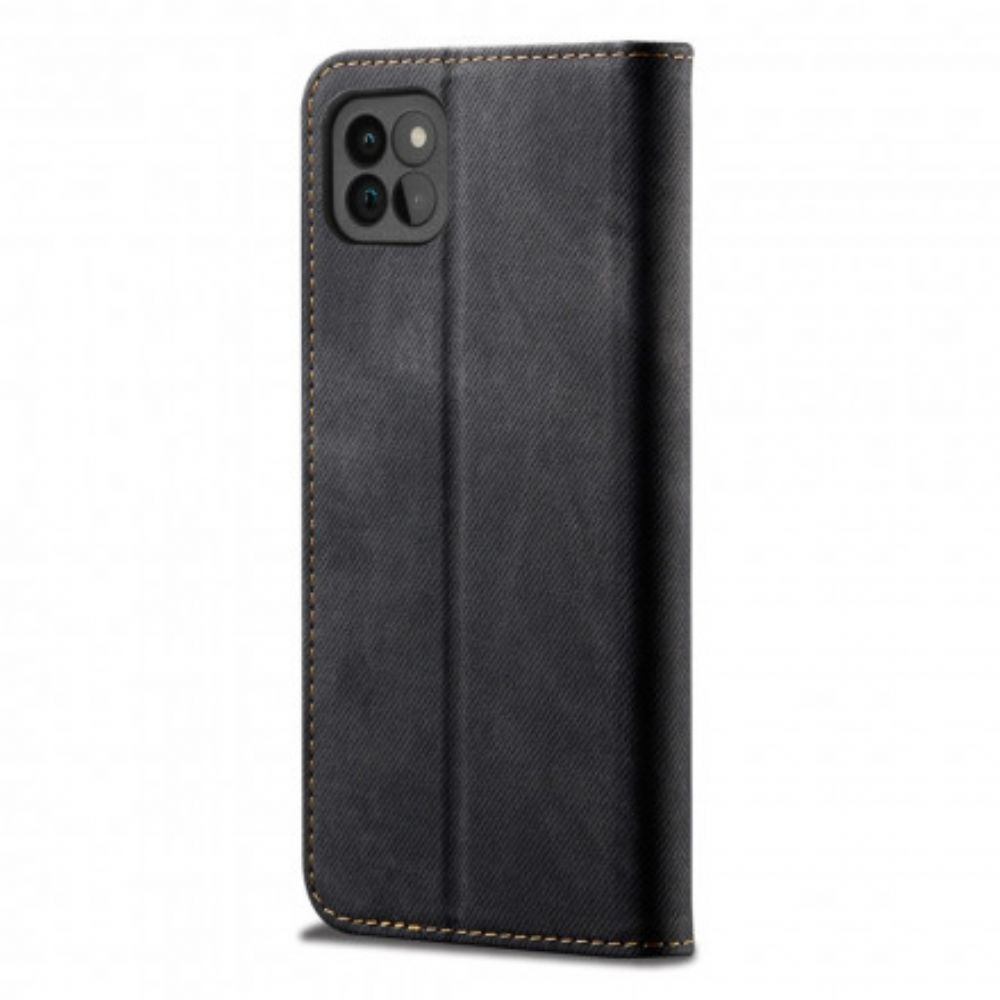 Bescherming Hoesje voor Samsung Galaxy A22 5G Folio-hoesje Denim Stof