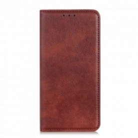 Bescherming Hoesje voor Samsung Galaxy A22 5G Folio-hoesje Elegance Split Litchi Leer