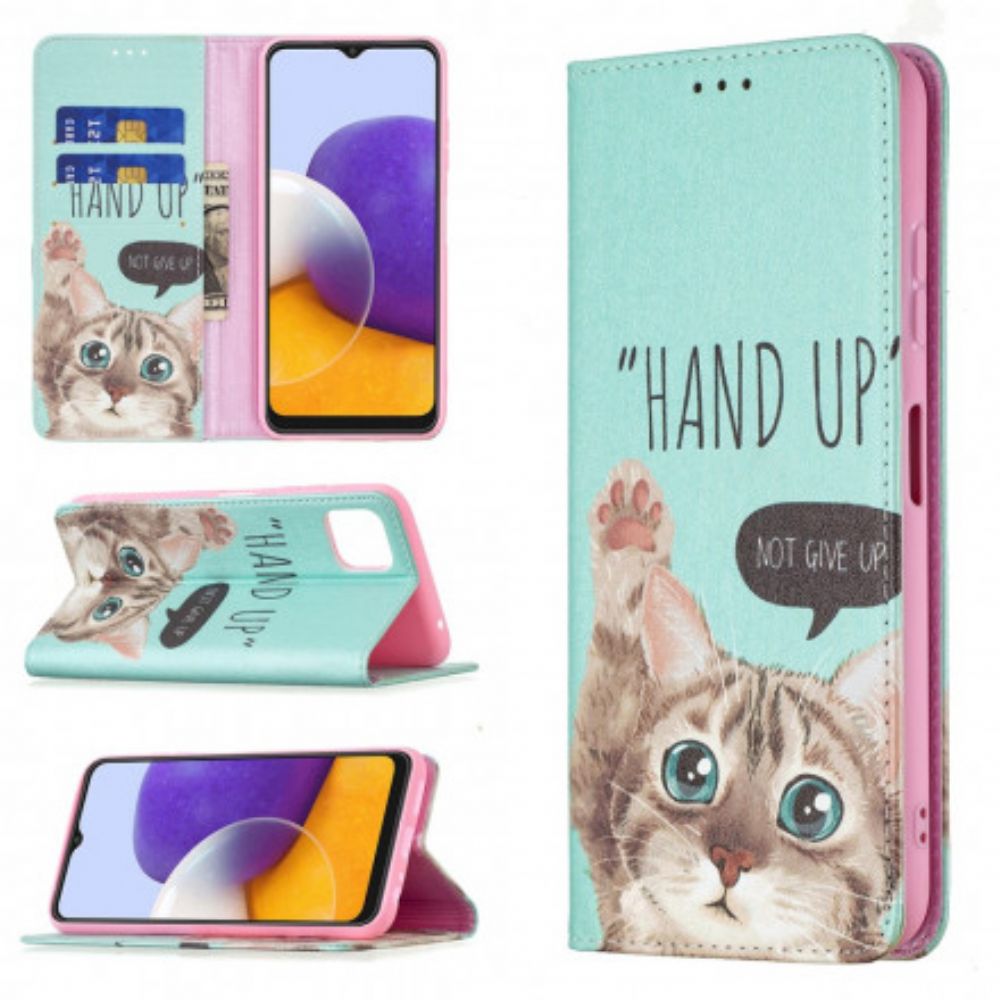 Bescherming Hoesje voor Samsung Galaxy A22 5G Folio-hoesje Hand Omhoog