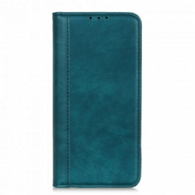 Bescherming Hoesje voor Samsung Galaxy A22 5G Folio-hoesje Litchi Splitlederen Versie