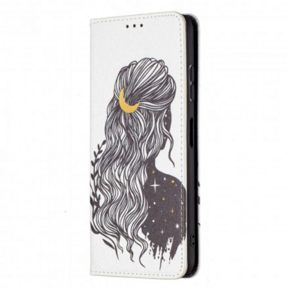 Bescherming Hoesje voor Samsung Galaxy A22 5G Folio-hoesje Mooi Haar