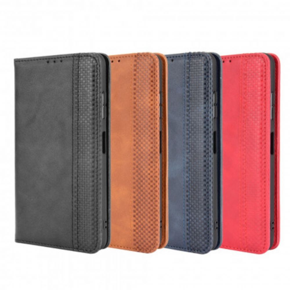 Bescherming Hoesje voor Samsung Galaxy A22 5G Folio-hoesje Vintage Gestileerd Leereffect