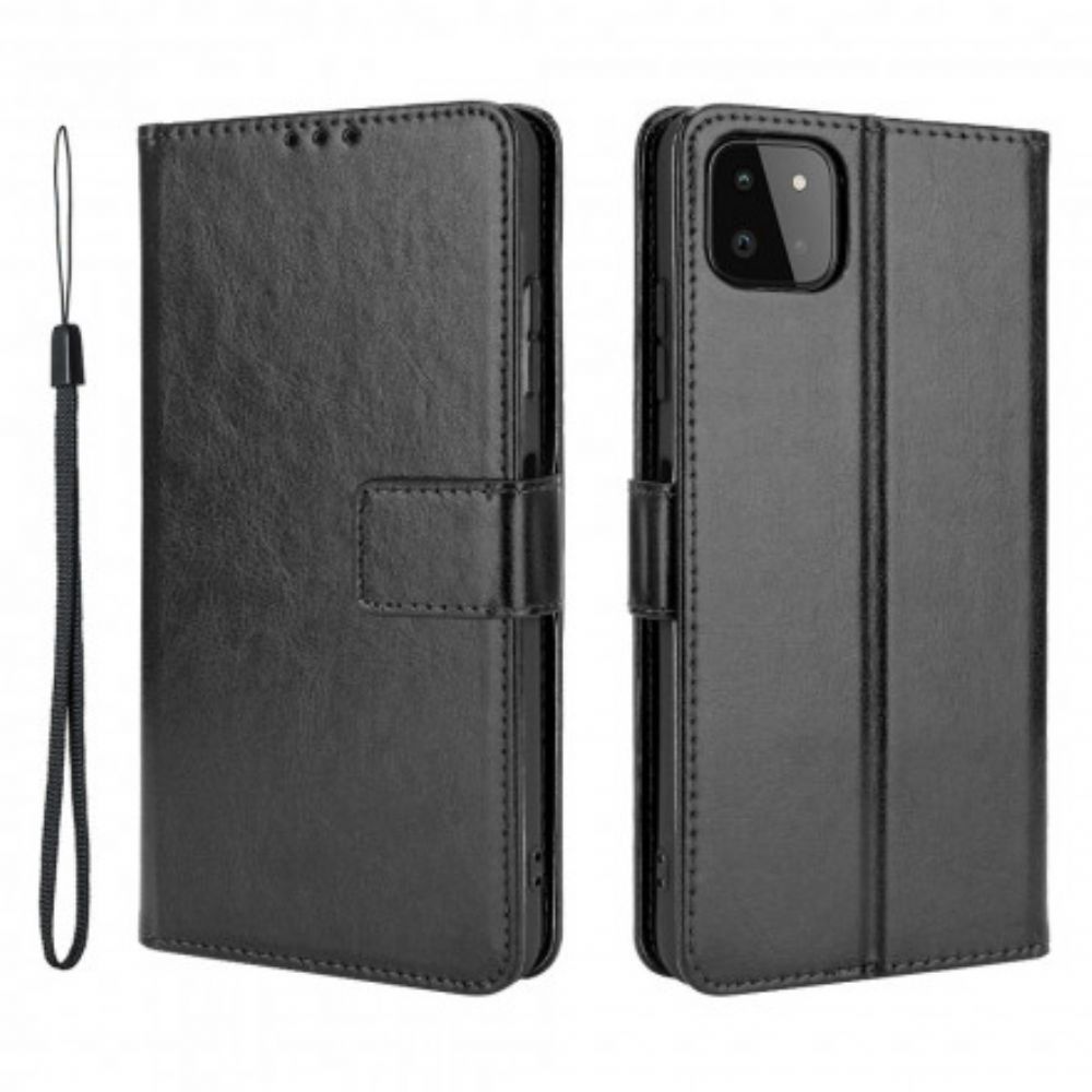 Flip Case voor Samsung Galaxy A22 5G Flitsachtig Kunstleer