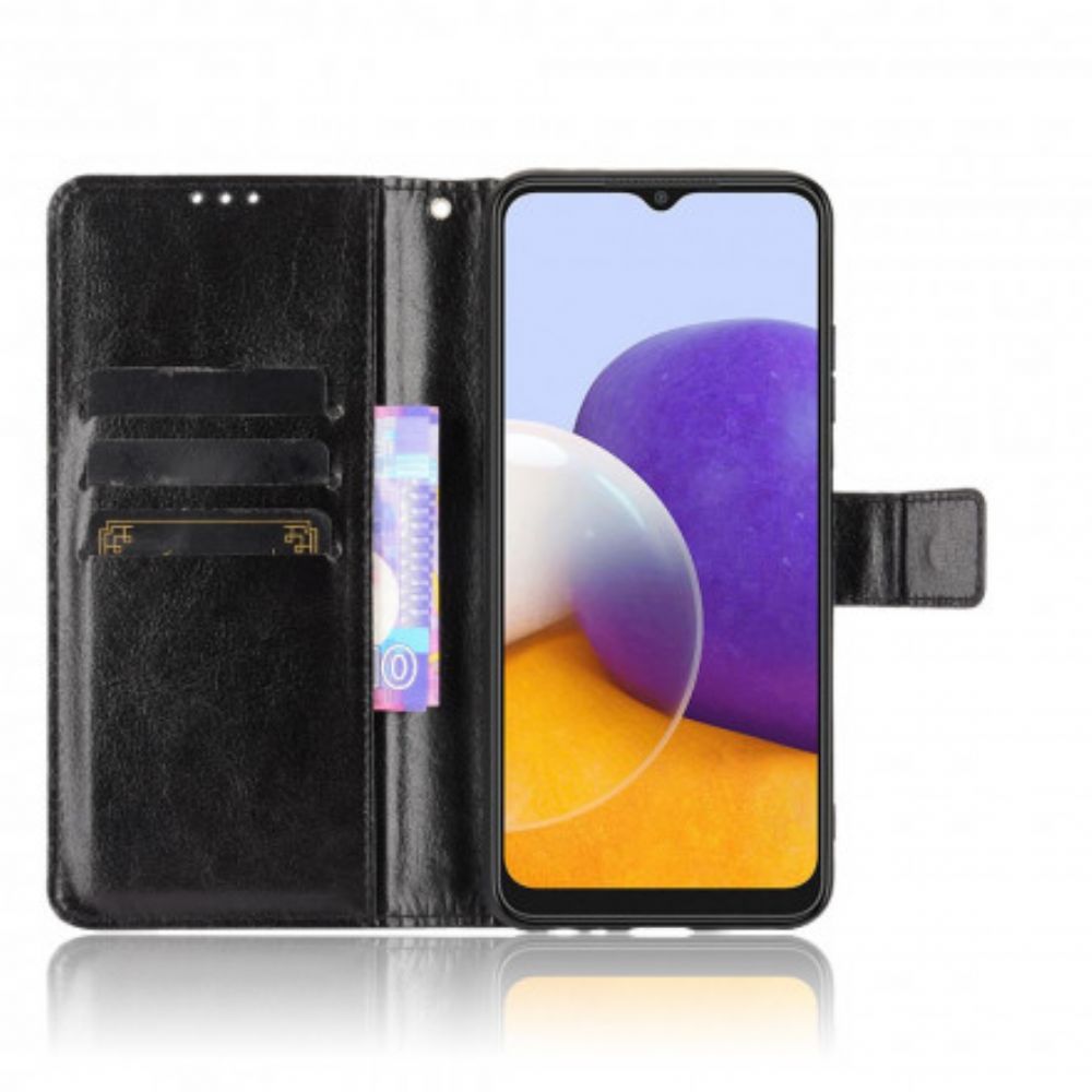 Flip Case voor Samsung Galaxy A22 5G Flitsachtig Kunstleer