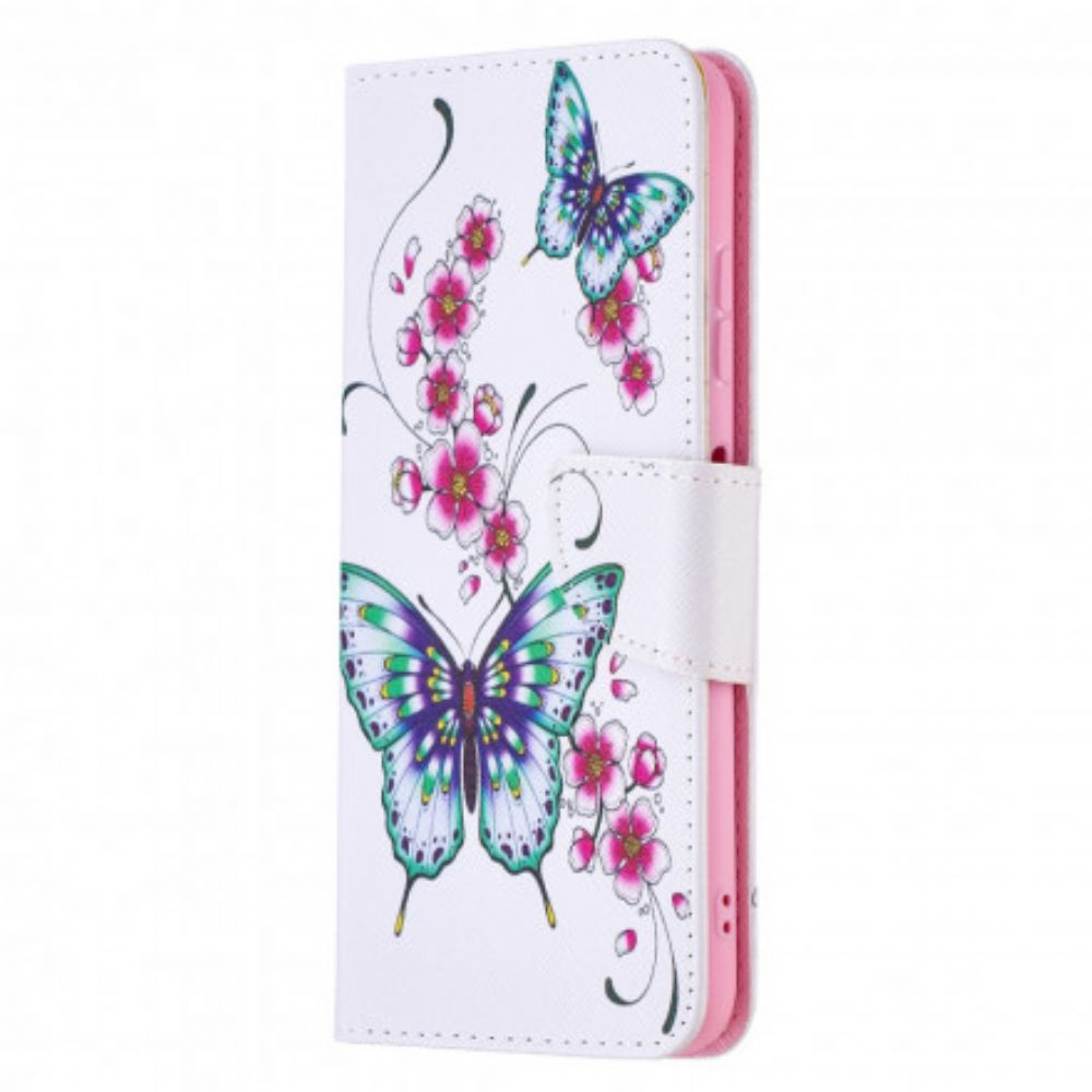 Folio-hoesje voor Samsung Galaxy A22 5G Aquarel Vlinders