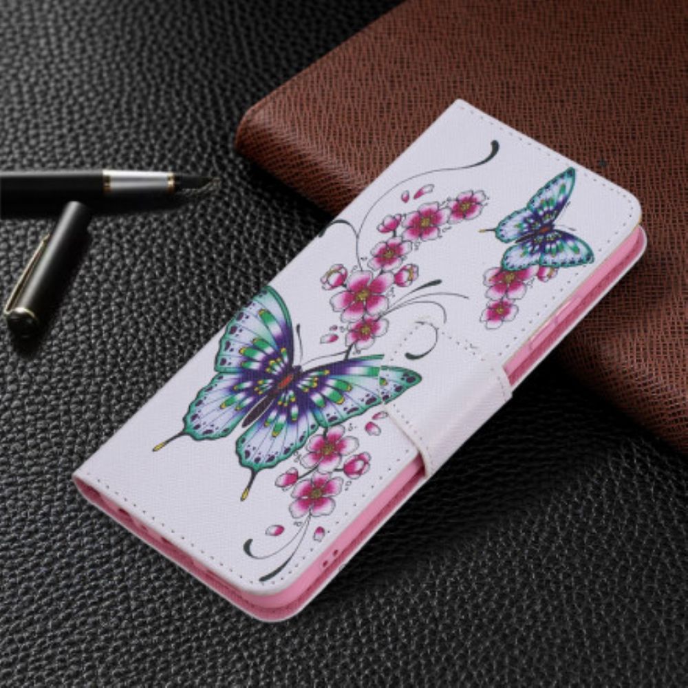 Folio-hoesje voor Samsung Galaxy A22 5G Aquarel Vlinders