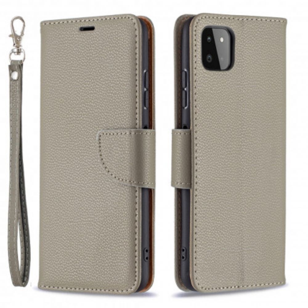 Folio-hoesje voor Samsung Galaxy A22 5G Flip Case Litchi Flap Schuin