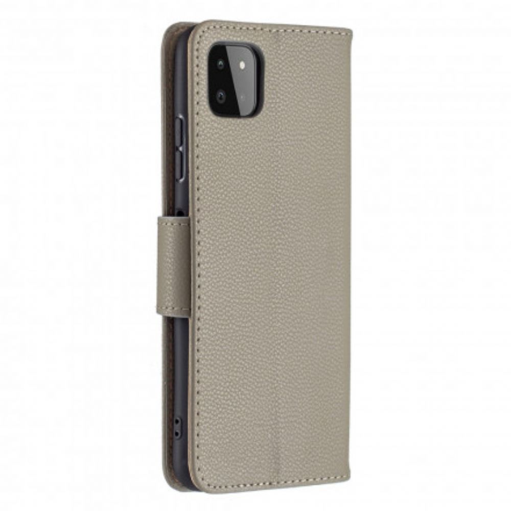 Folio-hoesje voor Samsung Galaxy A22 5G Flip Case Litchi Flap Schuin