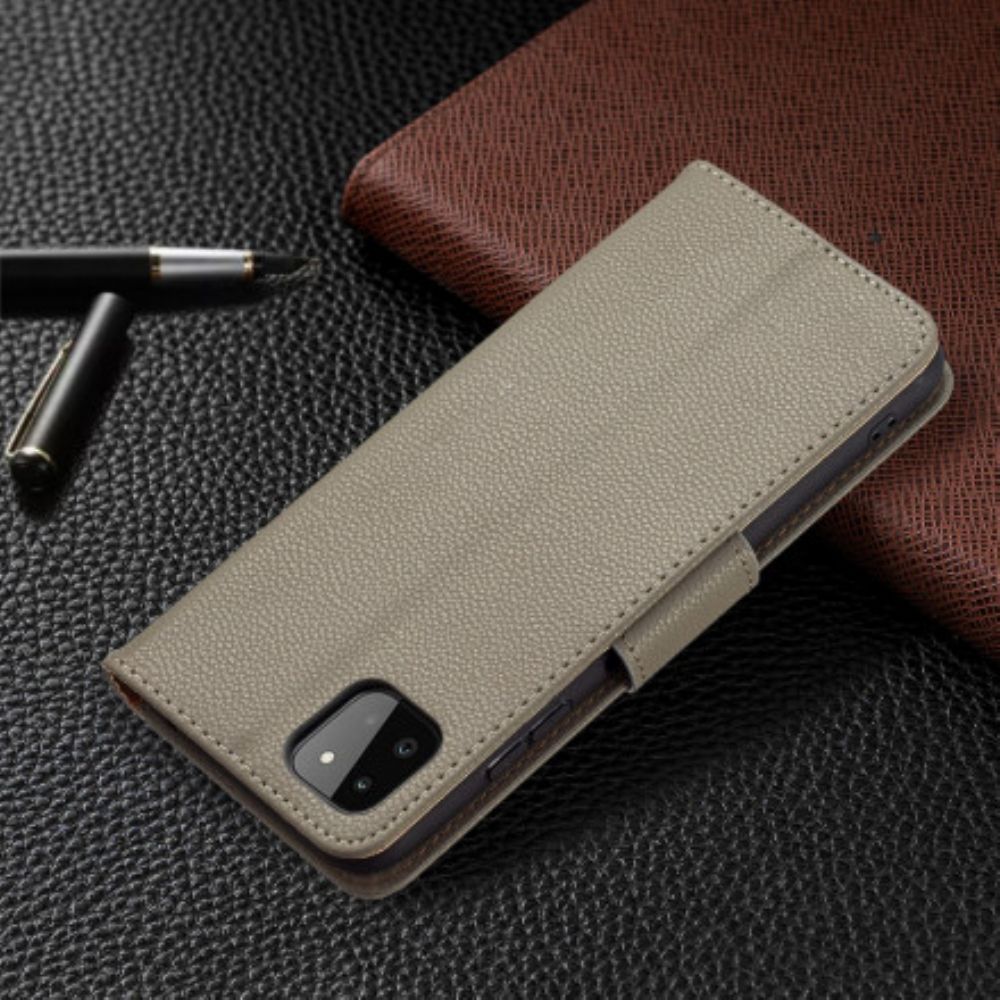 Folio-hoesje voor Samsung Galaxy A22 5G Flip Case Litchi Flap Schuin