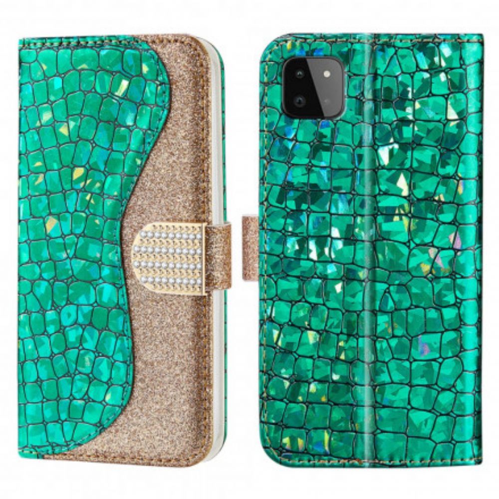 Folio-hoesje voor Samsung Galaxy A22 5G Krok Diamanten