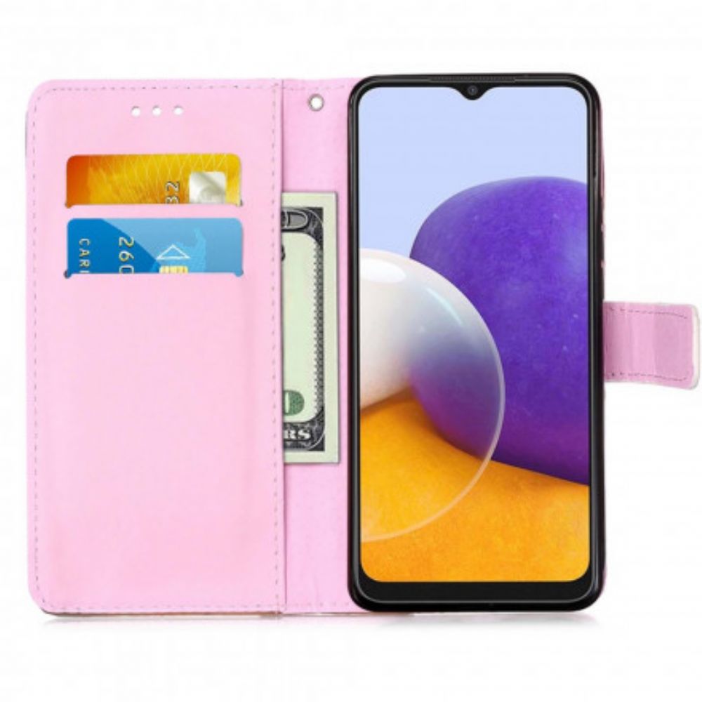 Folio-hoesje voor Samsung Galaxy A22 5G Panda Galaxy