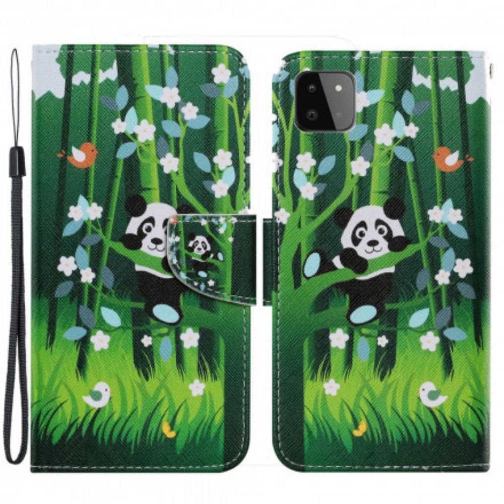 Folio-hoesje voor Samsung Galaxy A22 5G Pandawandeling