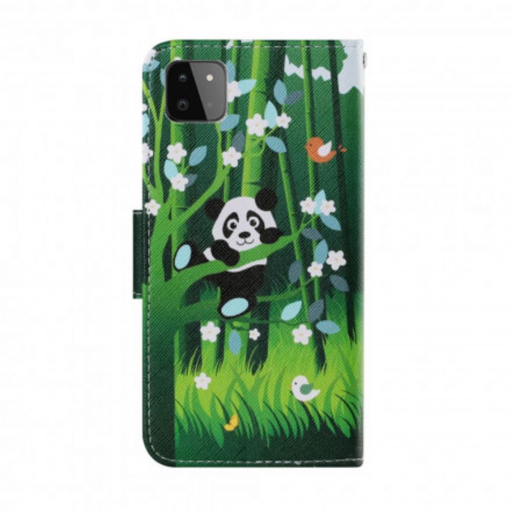 Folio-hoesje voor Samsung Galaxy A22 5G Pandawandeling