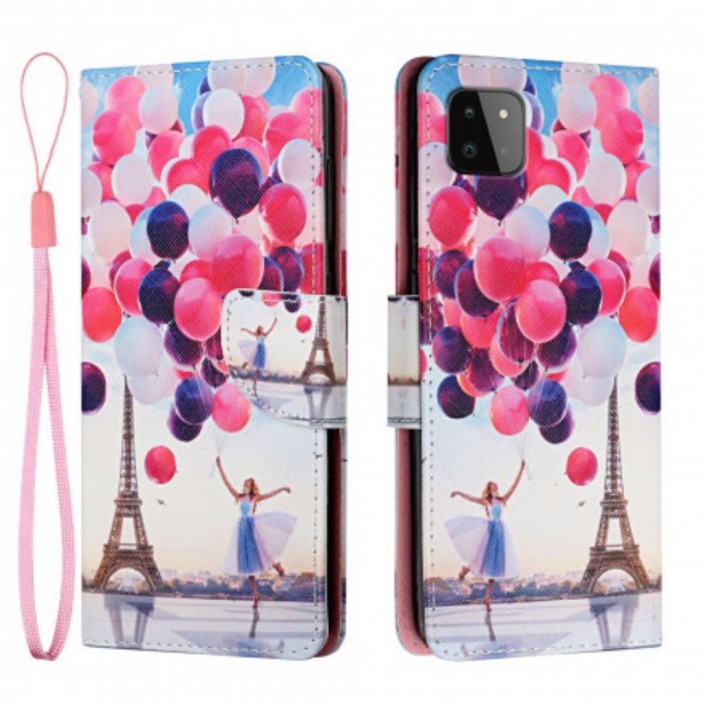 Folio-hoesje voor Samsung Galaxy A22 5G Parijs Ballonnen