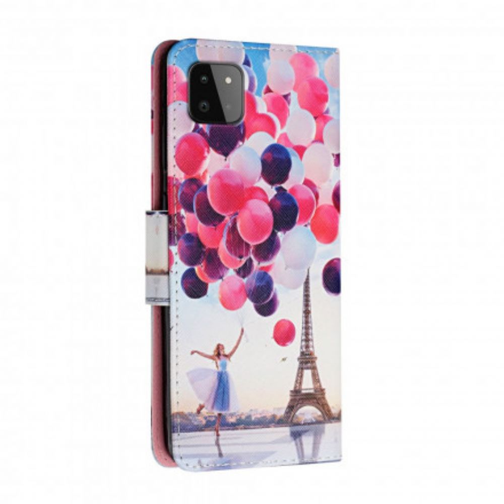 Folio-hoesje voor Samsung Galaxy A22 5G Parijs Ballonnen