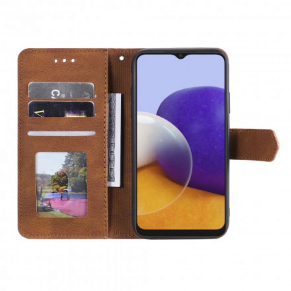 Folio-hoesje voor Samsung Galaxy A22 5G Skin-touch-naden