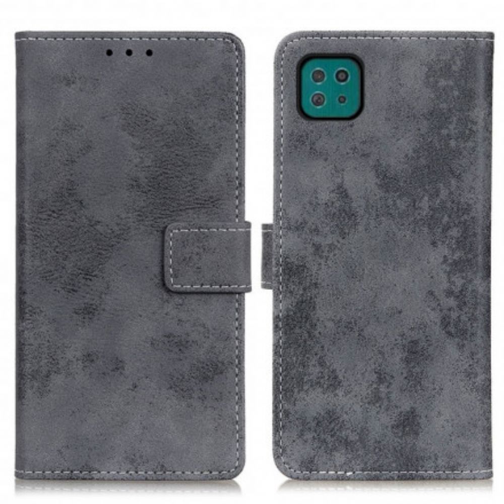 Folio-hoesje voor Samsung Galaxy A22 5G Vintage Leereffect