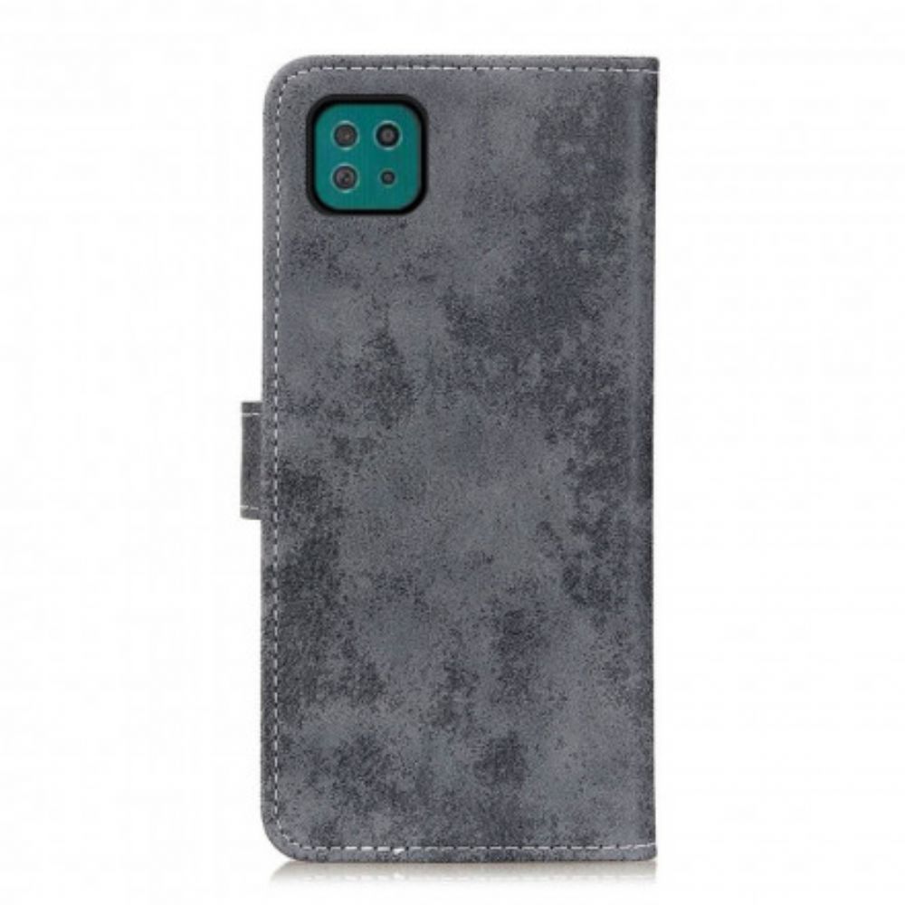 Folio-hoesje voor Samsung Galaxy A22 5G Vintage Leereffect