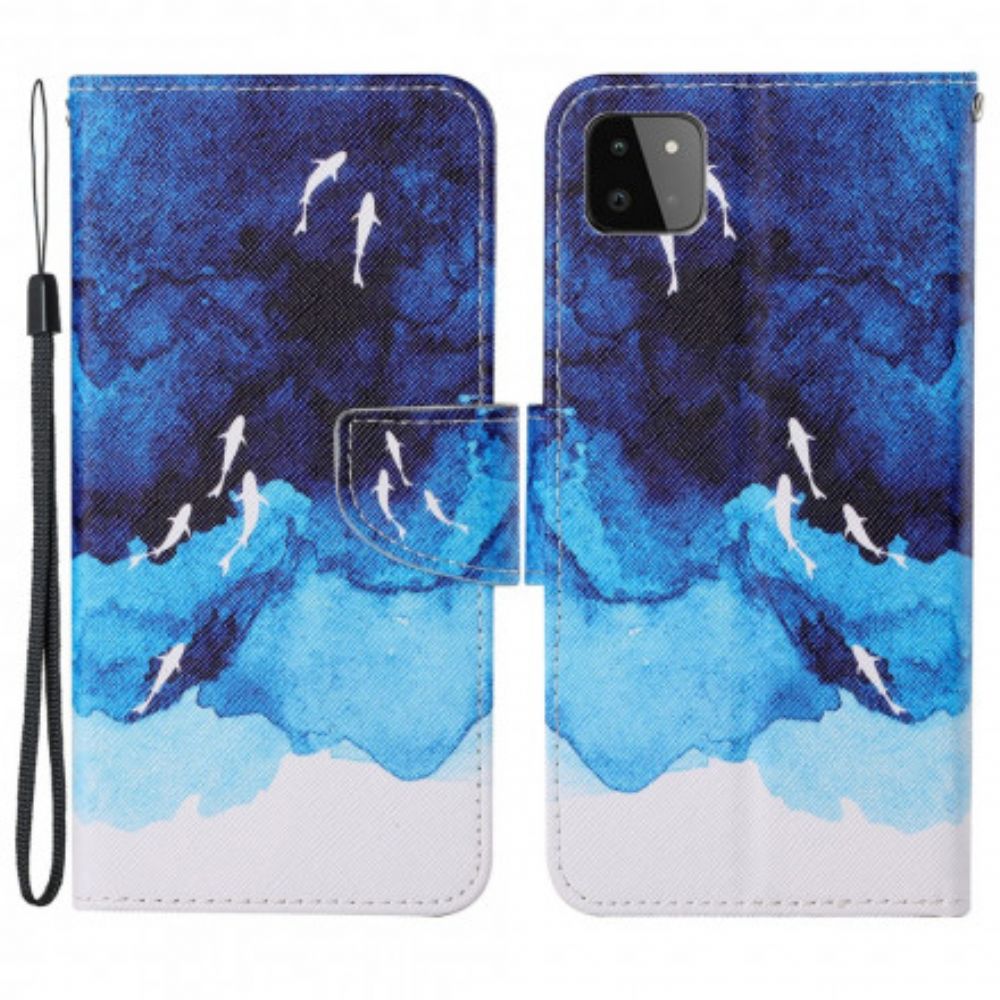 Folio-hoesje voor Samsung Galaxy A22 5G Zee Met Riem