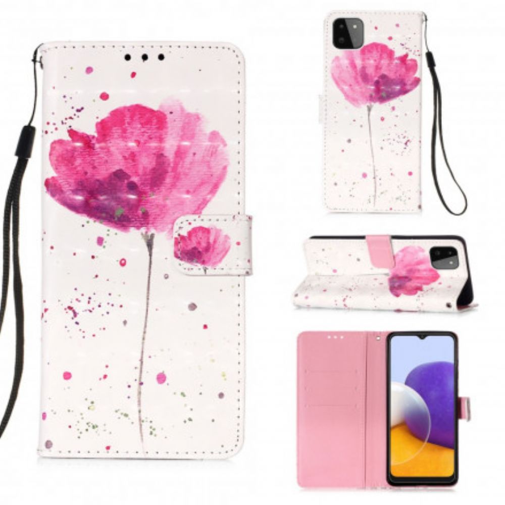 Hoesje Folio-hoesje voor Samsung Galaxy A22 5G Aquarel Halster