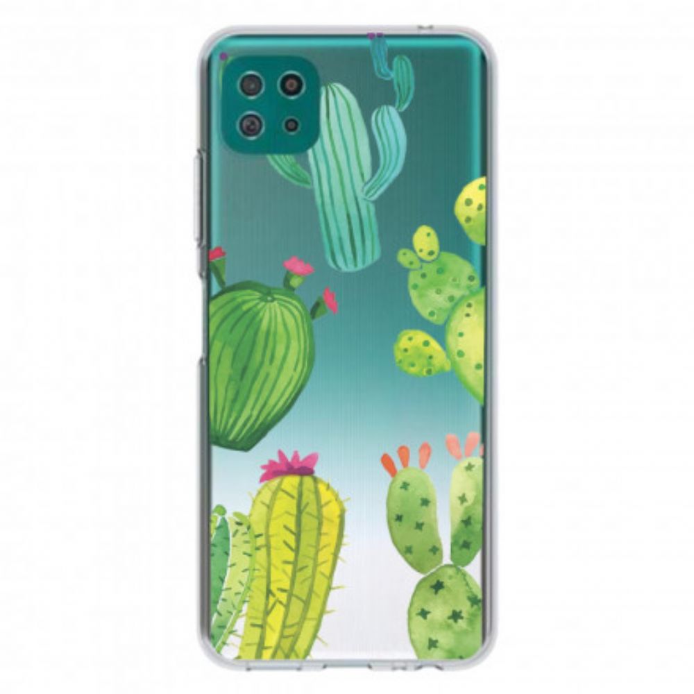 Hoesje voor Samsung Galaxy A22 5G Cactus Aquarel