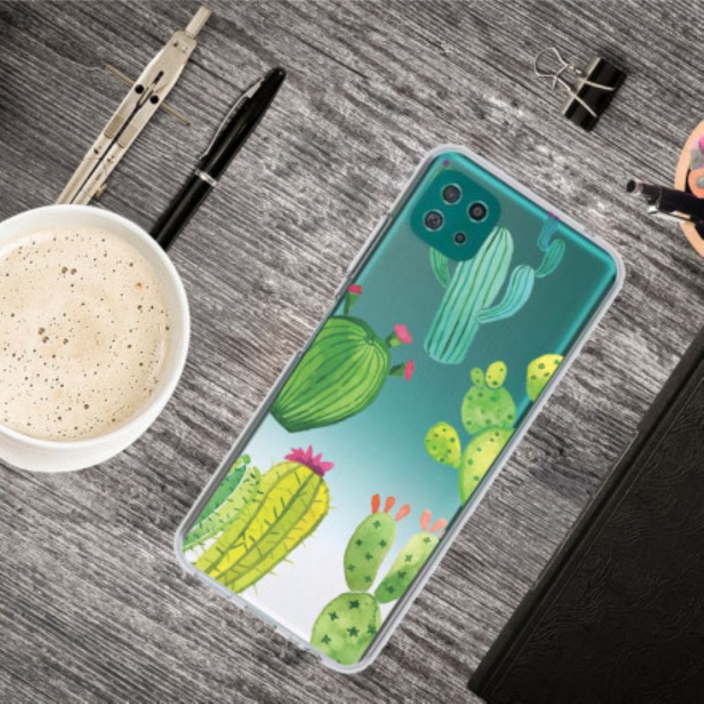 Hoesje voor Samsung Galaxy A22 5G Cactus Aquarel