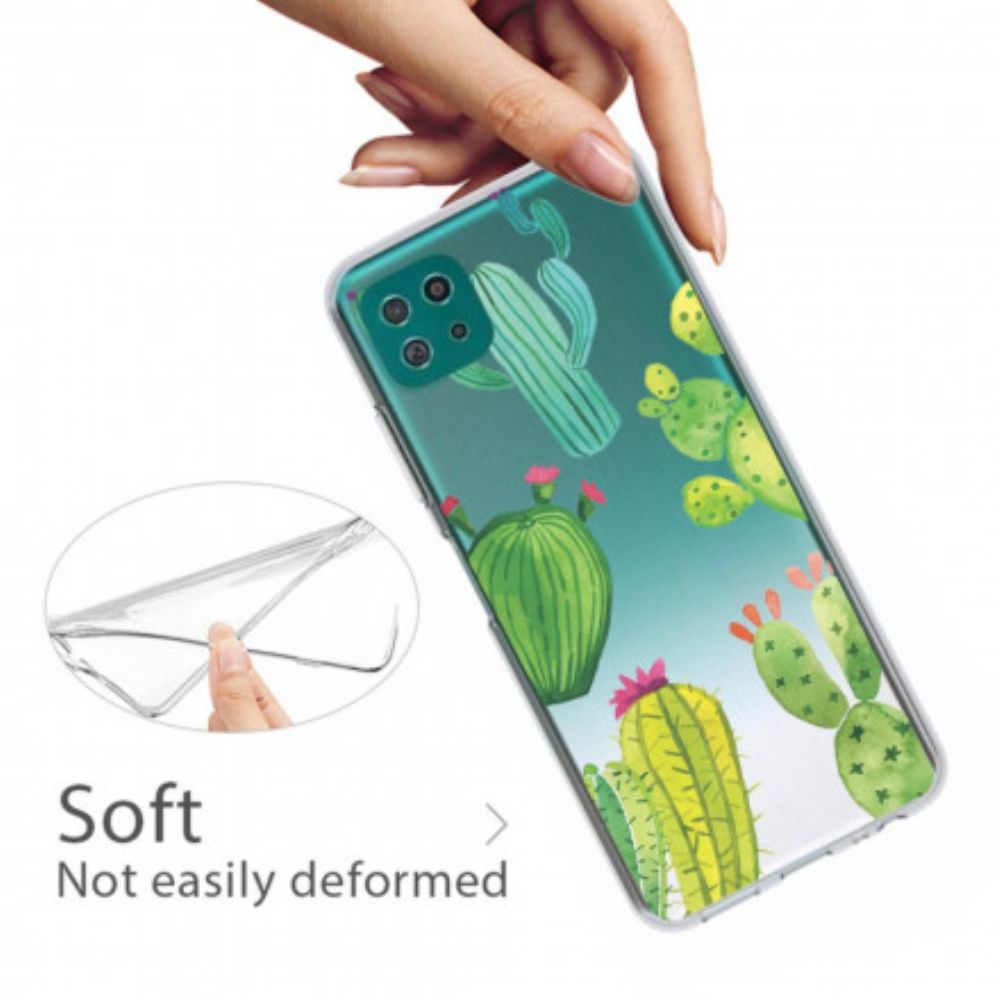 Hoesje voor Samsung Galaxy A22 5G Cactus Aquarel