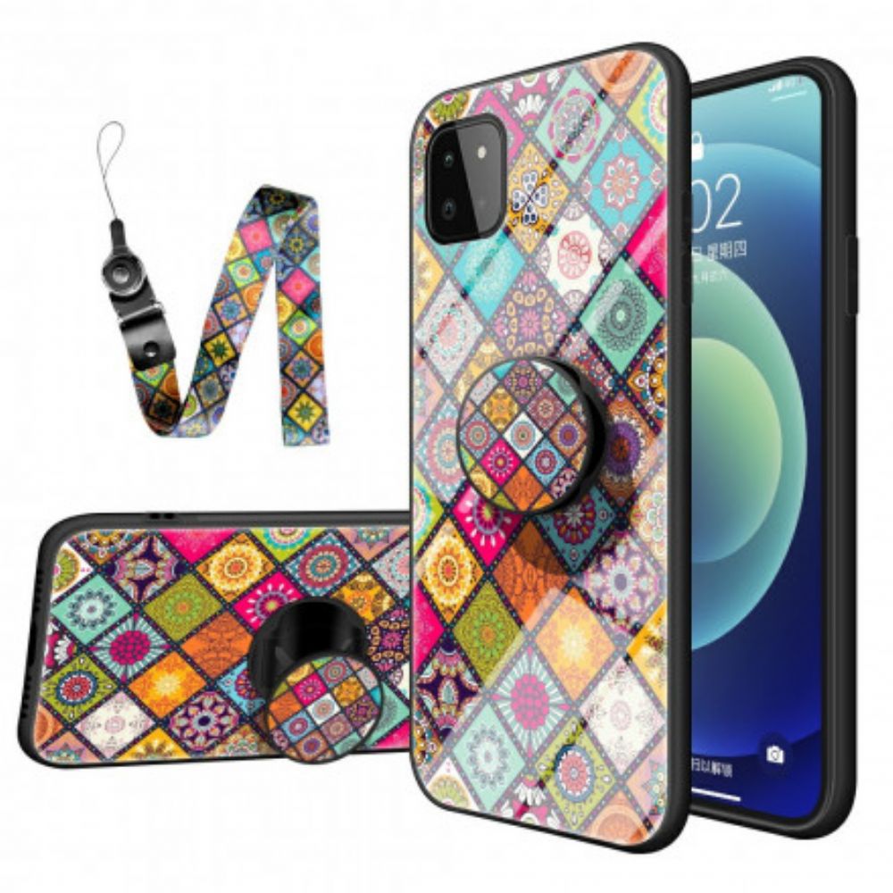 Hoesje voor Samsung Galaxy A22 5G Magnetische Patchwork Houder