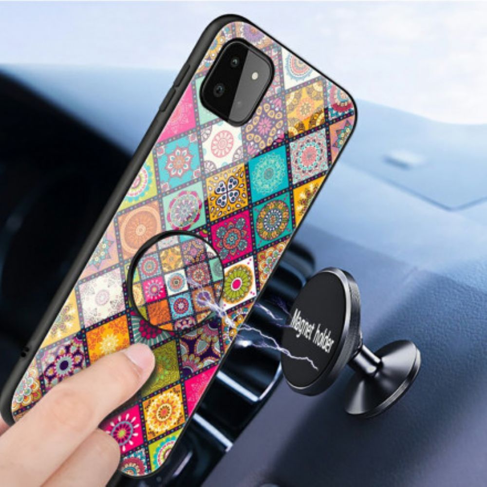 Hoesje voor Samsung Galaxy A22 5G Magnetische Patchwork Houder