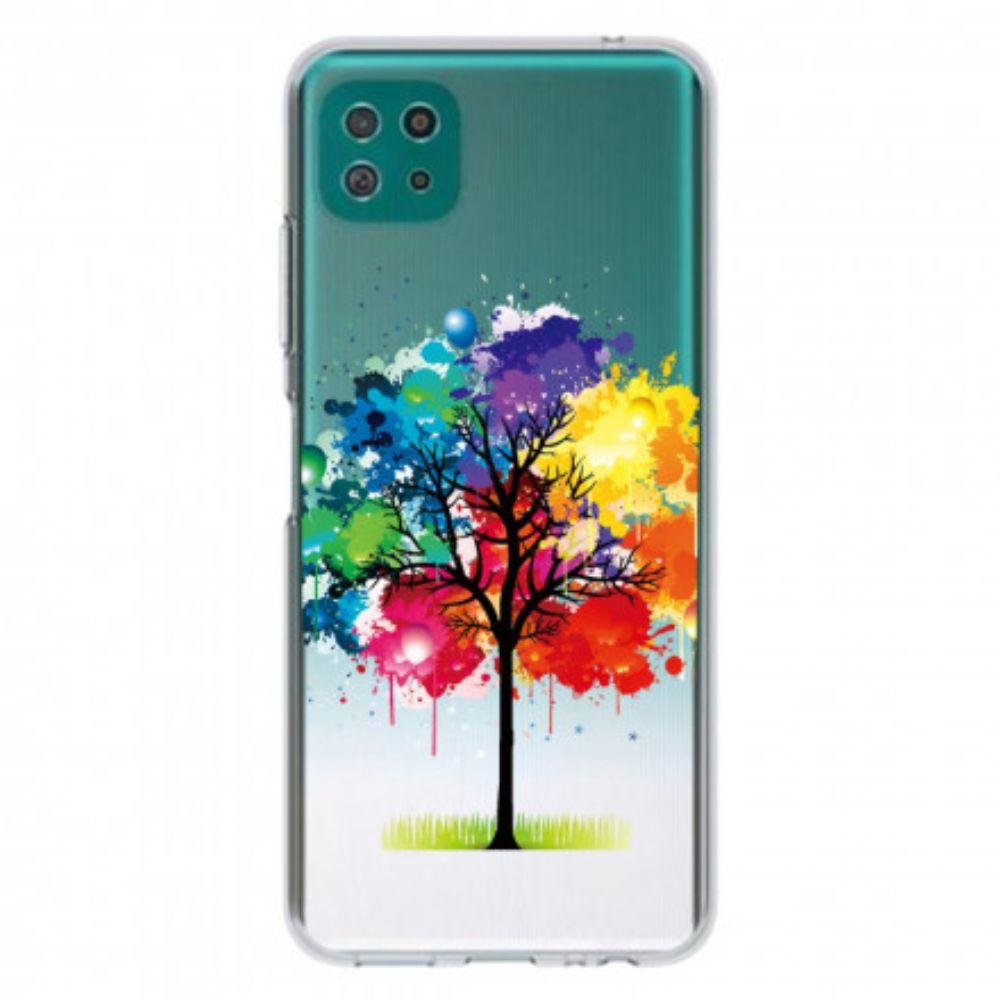 Hoesje voor Samsung Galaxy A22 5G Transparante Waterverfboom