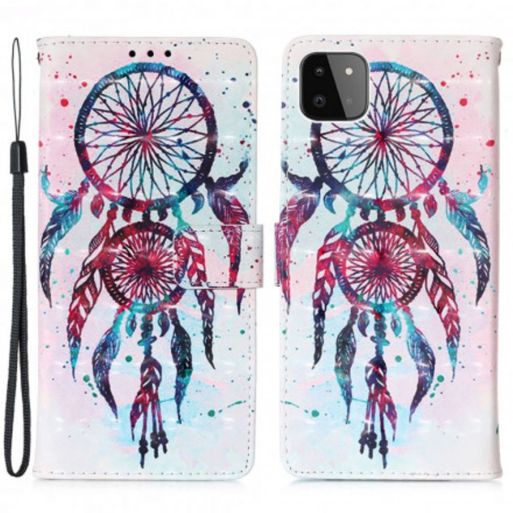 Leren Hoesje voor Samsung Galaxy A22 5G Aquarel Dromenvanger