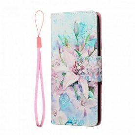 Leren Hoesje voor Samsung Galaxy A22 5G Bloemen Serie