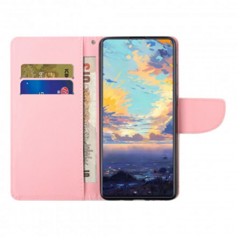 Leren Hoesje voor Samsung Galaxy A22 5G Bloemen Serie