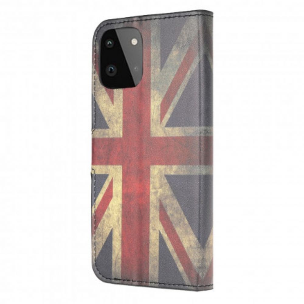 Leren Hoesje voor Samsung Galaxy A22 5G Engeland Vlag