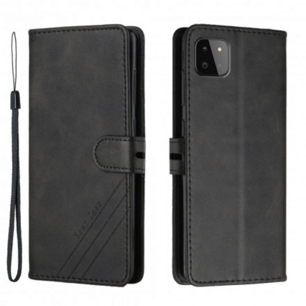 Leren Hoesje voor Samsung Galaxy A22 5G Faux Leather Beste Case